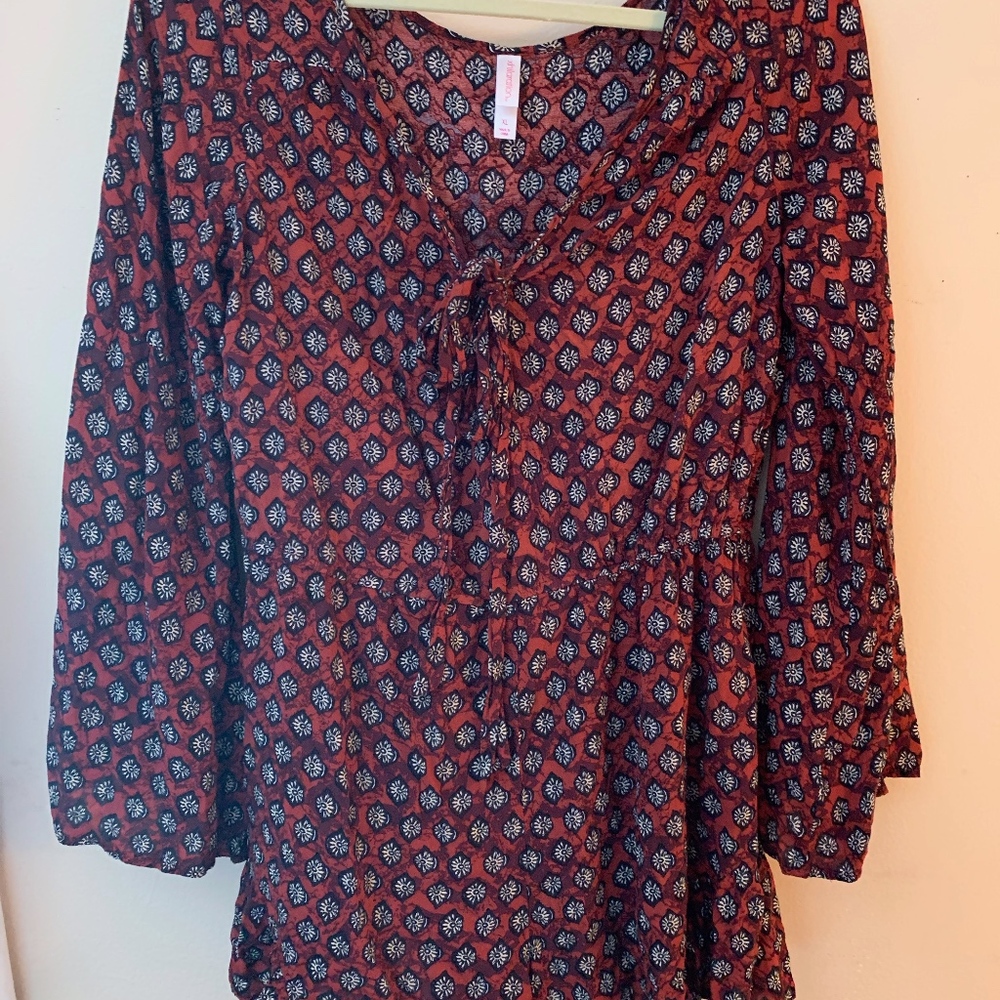 Red long sleeve romper